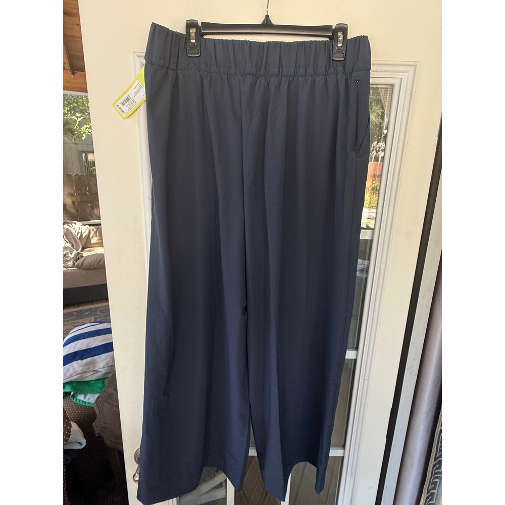 All in motion women's active high-rise, wide leg performance pants navy XL short - Picture 4 of 7